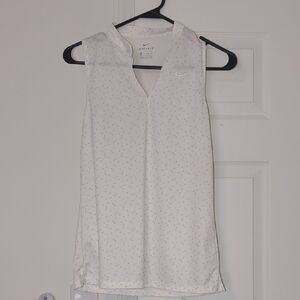 Nike Women's White Dri-FIT Sleeveless Blouse